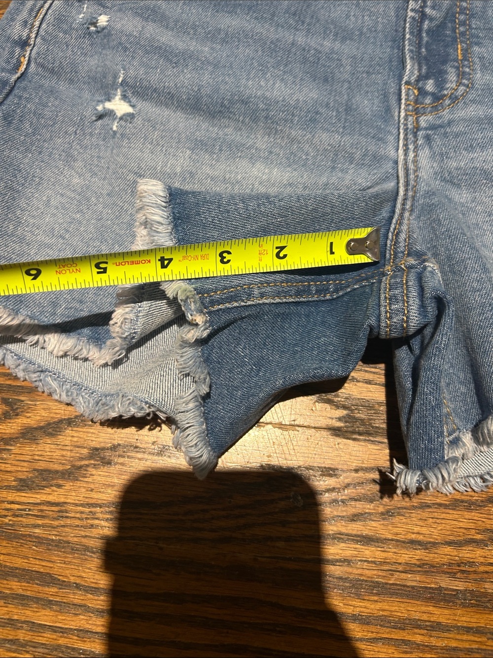 Old Navy OG Straight 4 in inseam Light Blue Distressed Denim Cutoff Shorts - Picture 2 of 5